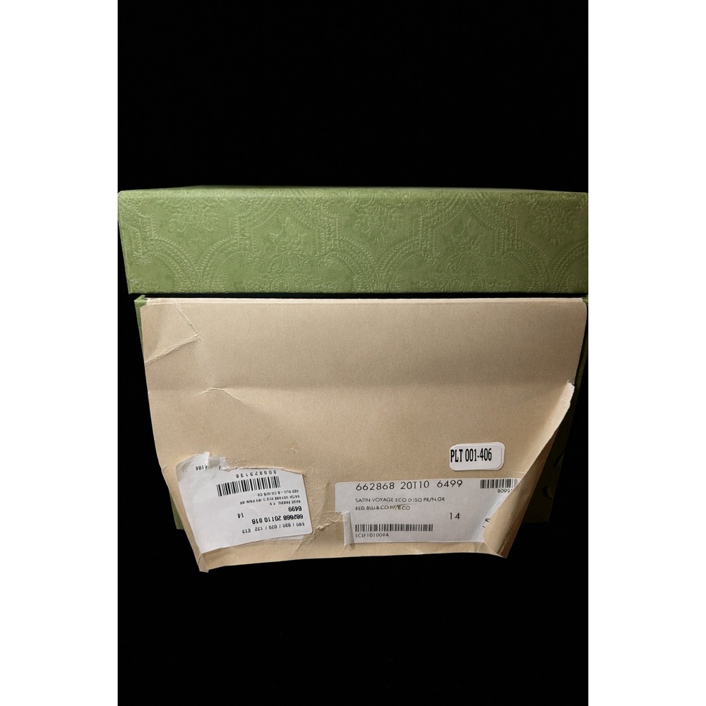 Gucci Voyage Satin Slippers Mens 14 Red Blue GG Geometric Print Italy New in Box - Picture 7 of 7